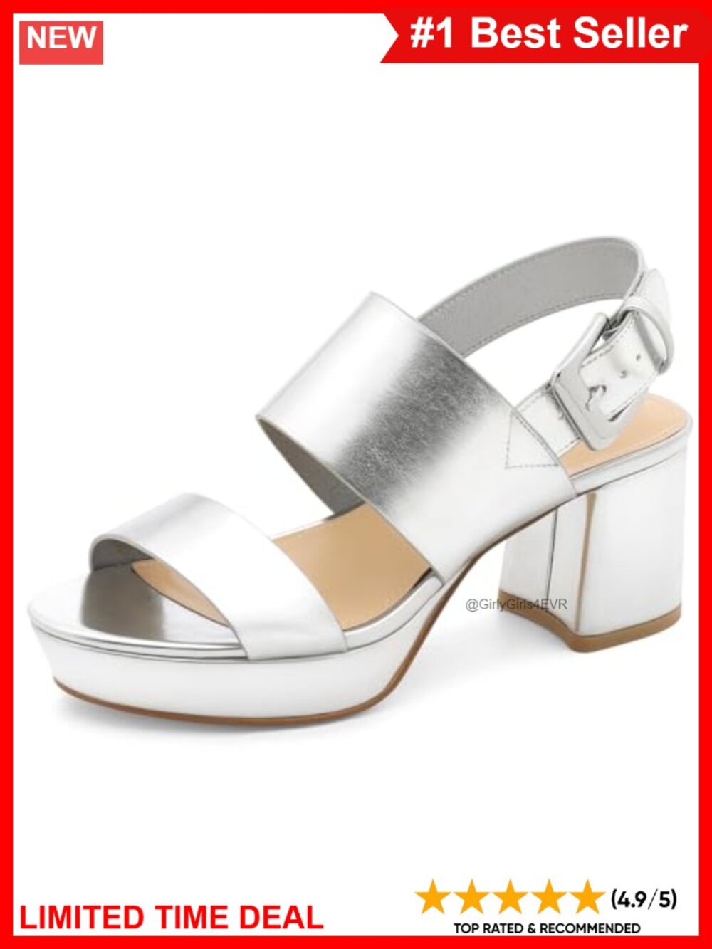 Platform Sandals Block Heel Ankle Strap Dressy High Heels